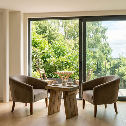 Small DIAN Rustic Wooden Coffee Table With Angled Legs / Side Table