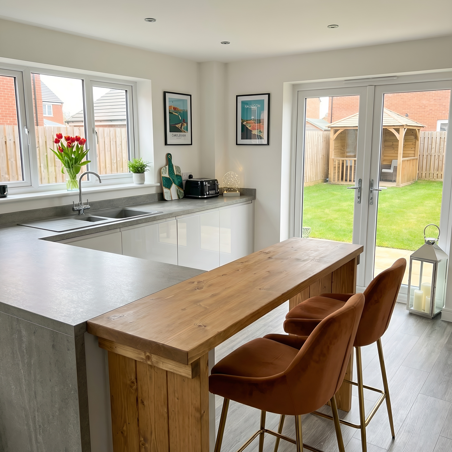 SOLA Solid Wood Dining Table / Breakfast Bar