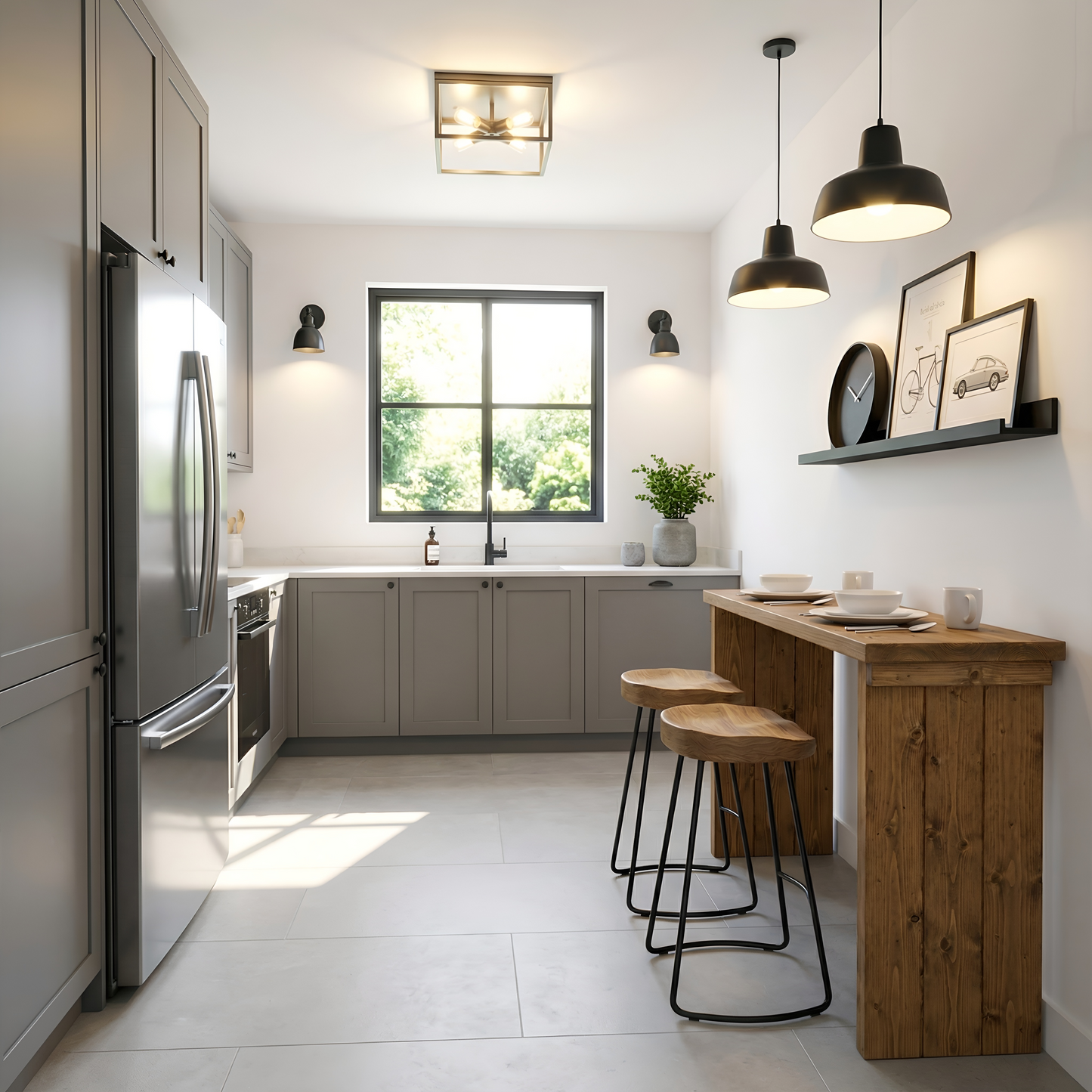 SOLA Solid Wood Dining Table / Breakfast Bar