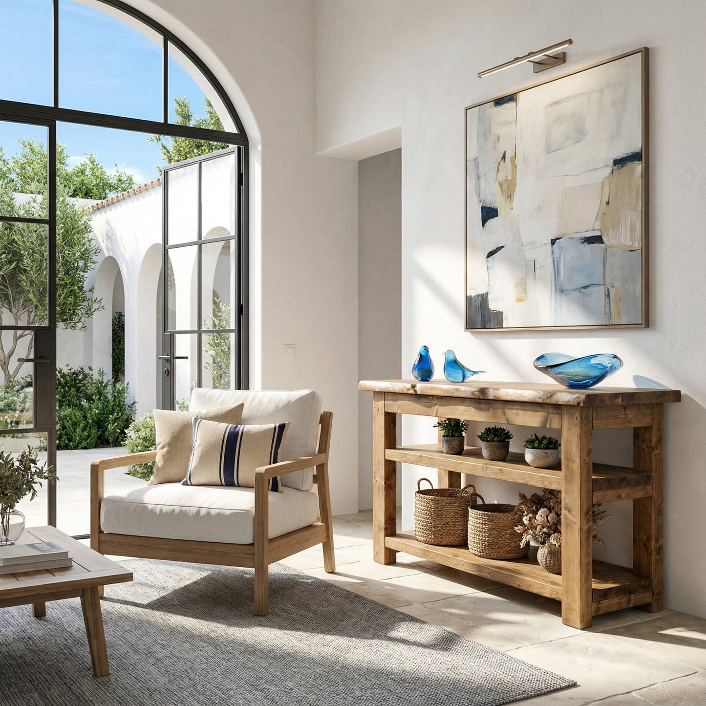 Venti Live Edge Console Solid Wood With Shelf