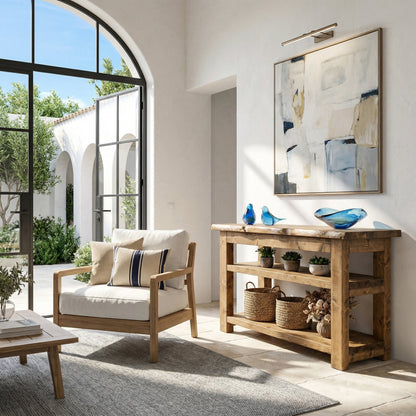 Venti Live Edge Console Solid Wood With Shelf