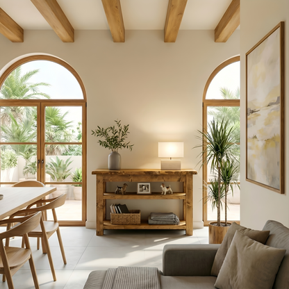 Venti Live Edge Console Solid Wood With Shelf