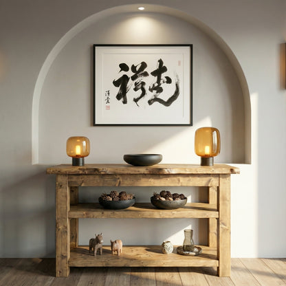 Venti Live Edge Console Solid Wood With Shelf