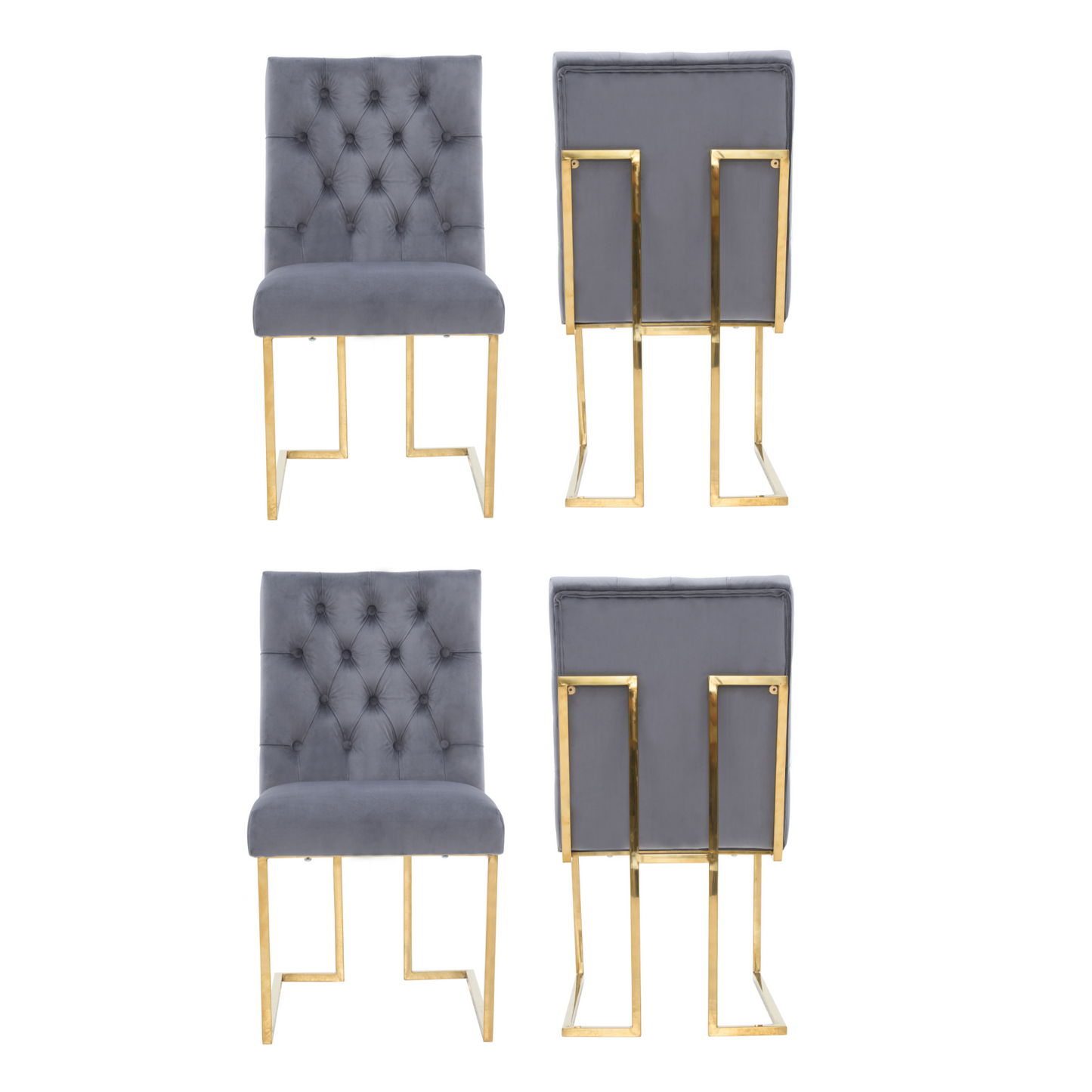 Siena Tufted Velvet Dining Chair – Gold Frame, Modern Accent