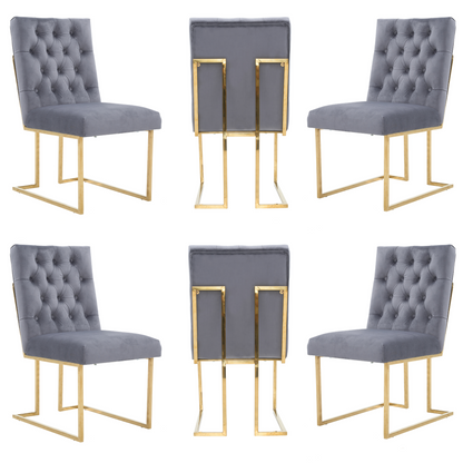 Siena Tufted Velvet Dining Chair – Gold Frame, Modern Accent