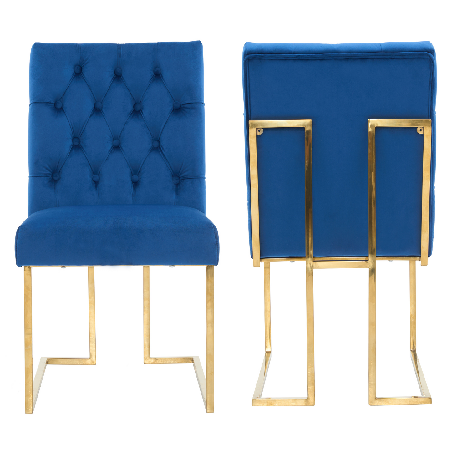 Siena Tufted Velvet Dining Chair – Gold Frame, Modern Accent