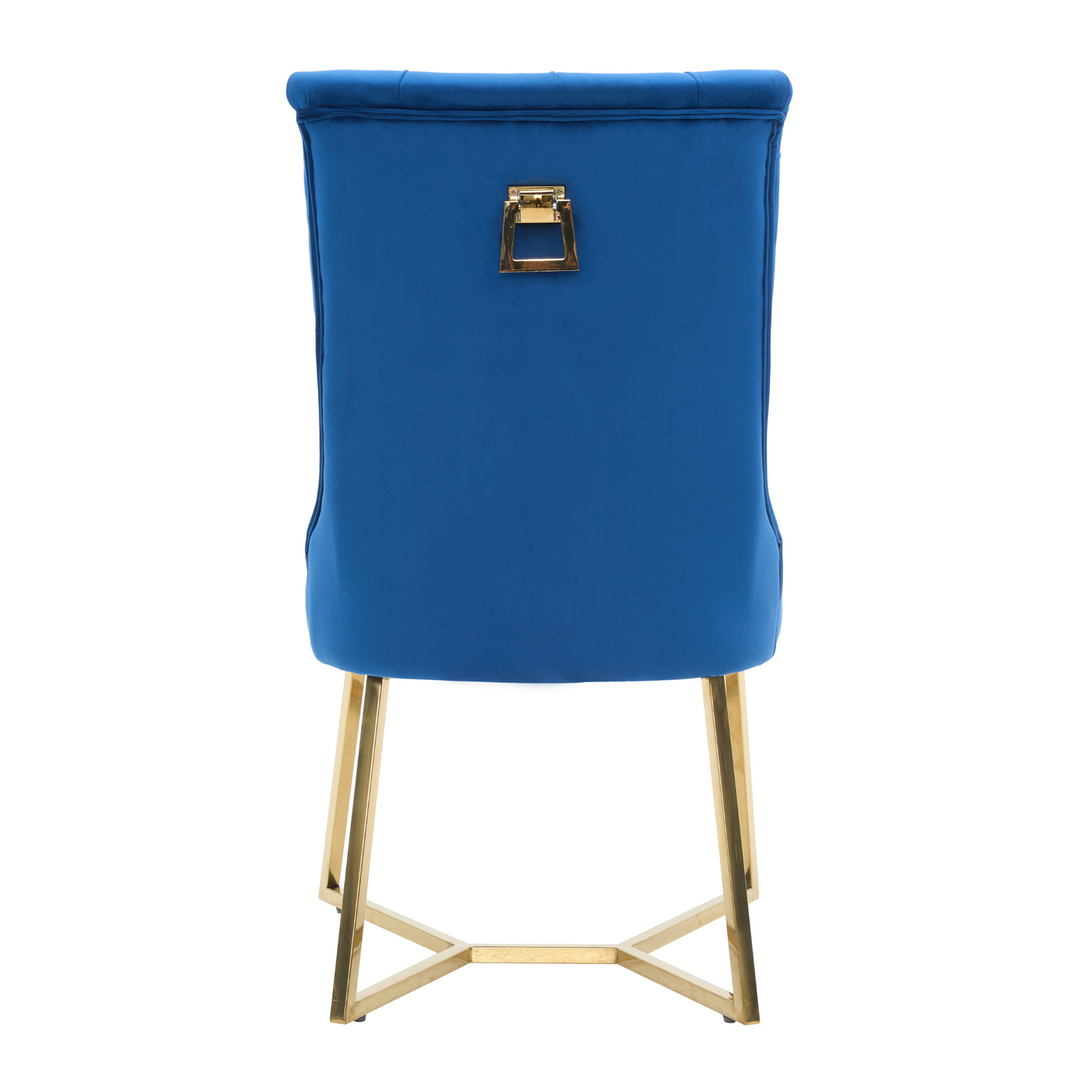 Ambra Velvet Dining Chair – Tufted Accent with Gold Legs & Ring Pull
