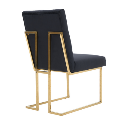 Siena Tufted Velvet Dining Chair – Gold Frame, Modern Accent