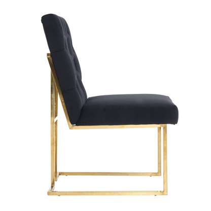 Siena Tufted Velvet Dining Chair – Gold Frame, Modern Accent
