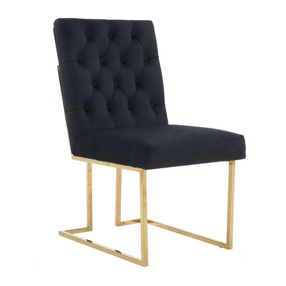 Siena Tufted Velvet Dining Chair – Gold Frame, Modern Accent