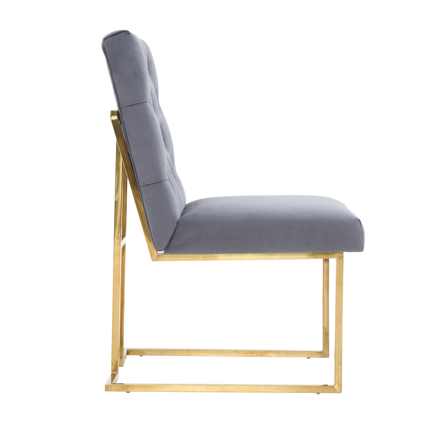 Siena Tufted Velvet Dining Chair – Gold Frame, Modern Accent