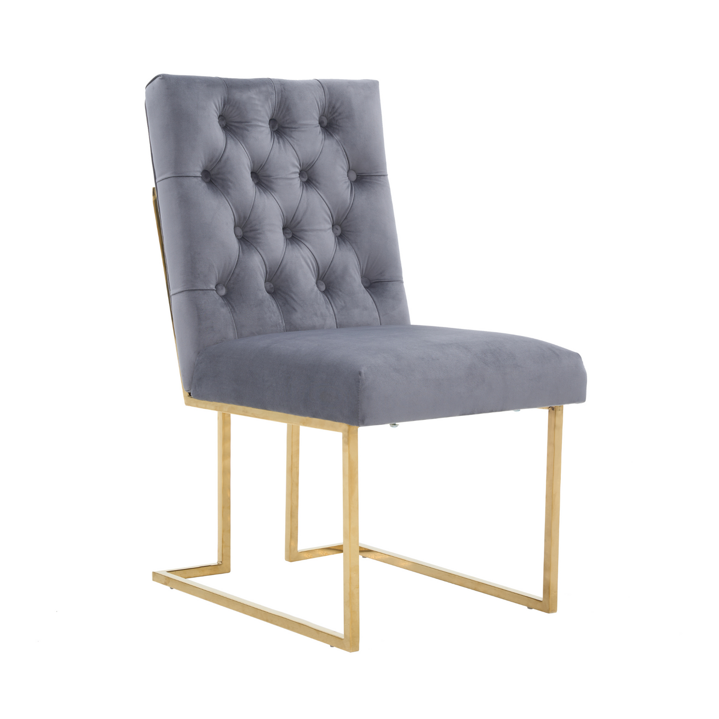 Siena Tufted Velvet Dining Chair – Gold Frame, Modern Accent