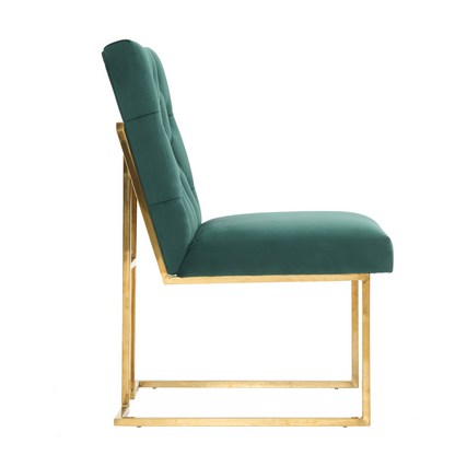 Siena Tufted Velvet Dining Chair – Gold Frame, Modern Accent