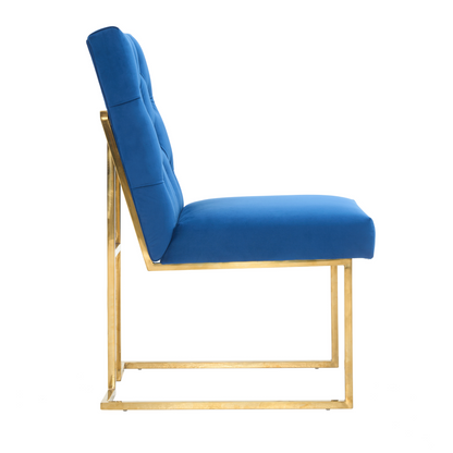 Siena Tufted Velvet Dining Chair – Gold Frame, Modern Accent