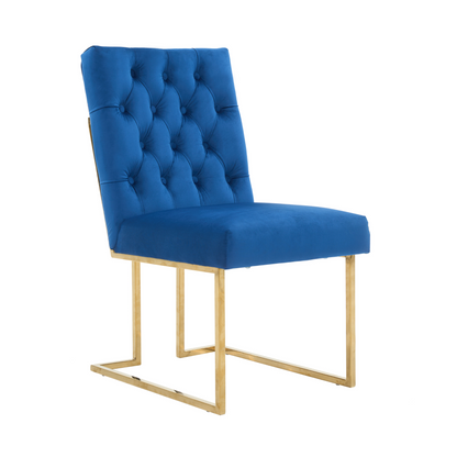 Siena Tufted Velvet Dining Chair – Gold Frame, Modern Accent