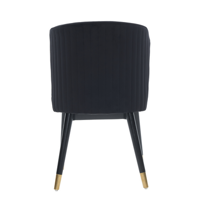 Sofina Modern Velvet Dining Chair with Tufted Back – Wooden Frame & Gold-Tipped Rubberwood Legs