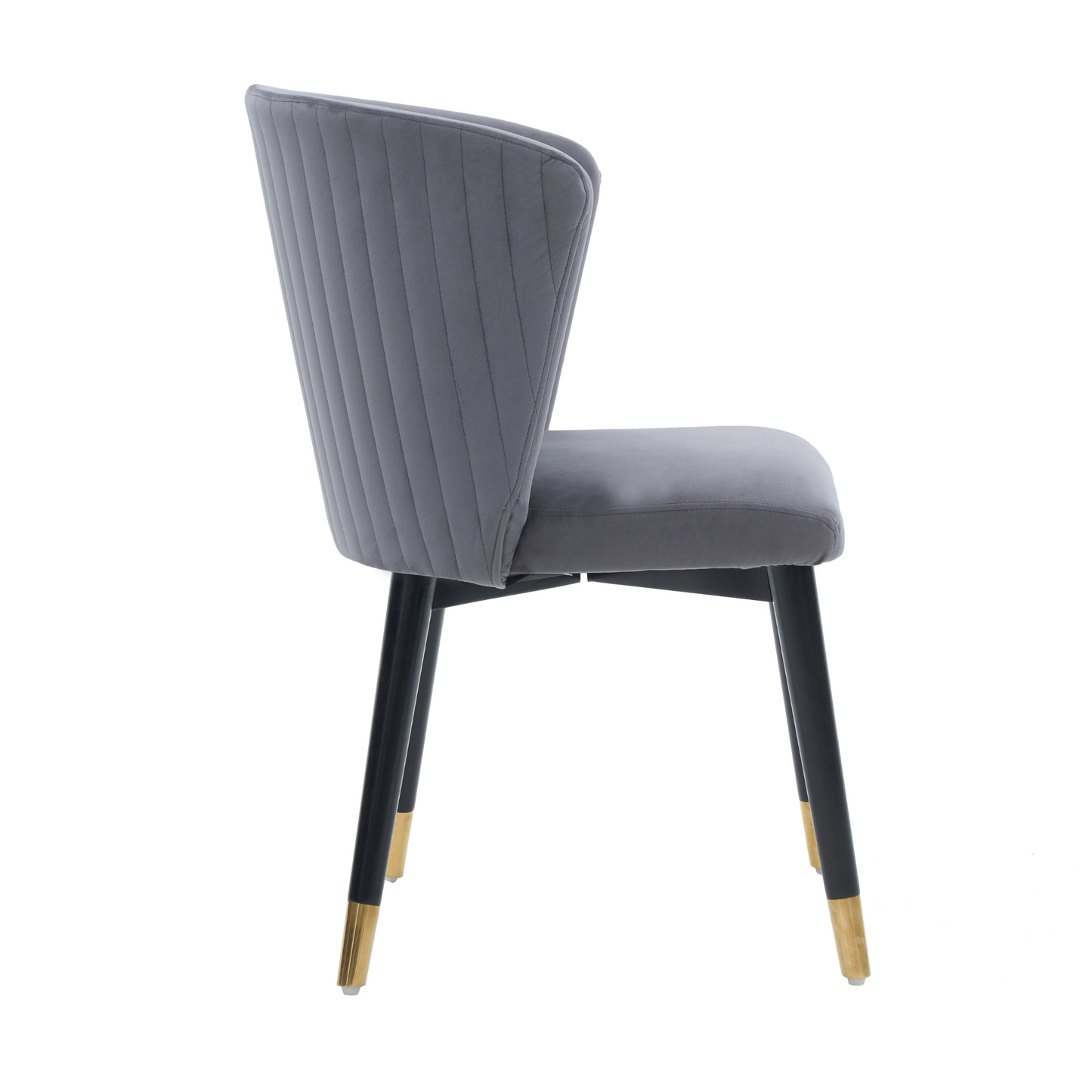 Sofina Modern Velvet Dining Chair with Tufted Back – Wooden Frame & Gold-Tipped Rubberwood Legs