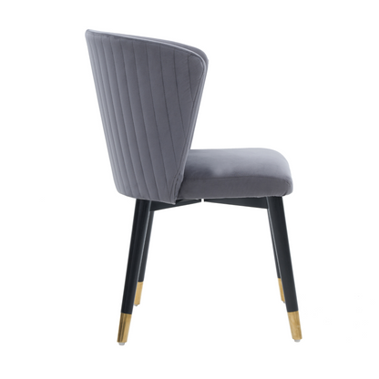 Sofina Modern Velvet Dining Chair with Tufted Back – Wooden Frame & Gold-Tipped Rubberwood Legs