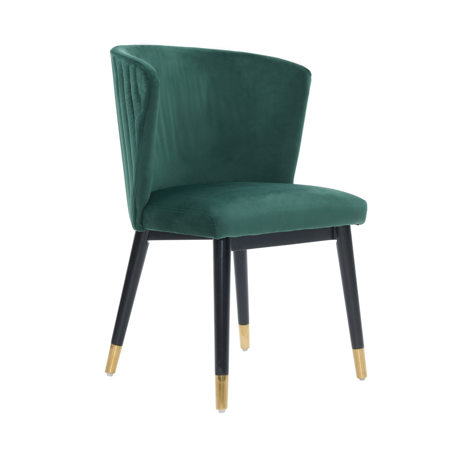 Sofina Modern Velvet Dining Chair with Tufted Back – Wooden Frame & Gold-Tipped Rubberwood Legs