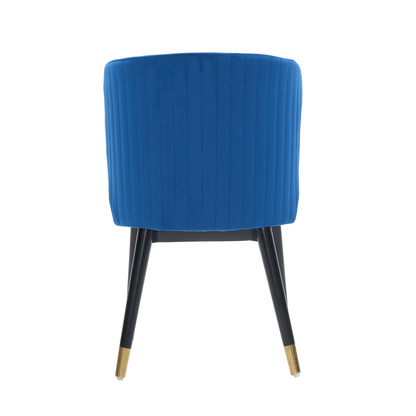 Sofina Modern Velvet Dining Chair with Tufted Back – Wooden Frame & Gold-Tipped Rubberwood Legs