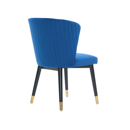 Sofina Modern Velvet Dining Chair with Tufted Back – Wooden Frame & Gold-Tipped Rubberwood Legs