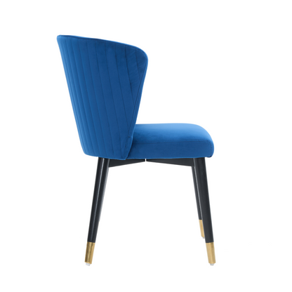 Sofina Modern Velvet Dining Chair with Tufted Back – Wooden Frame & Gold-Tipped Rubberwood Legs