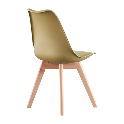 White Halo Dining Table & Set of 4 Lorenzo Jamie Tulip Dining Chairs with Padded Seat