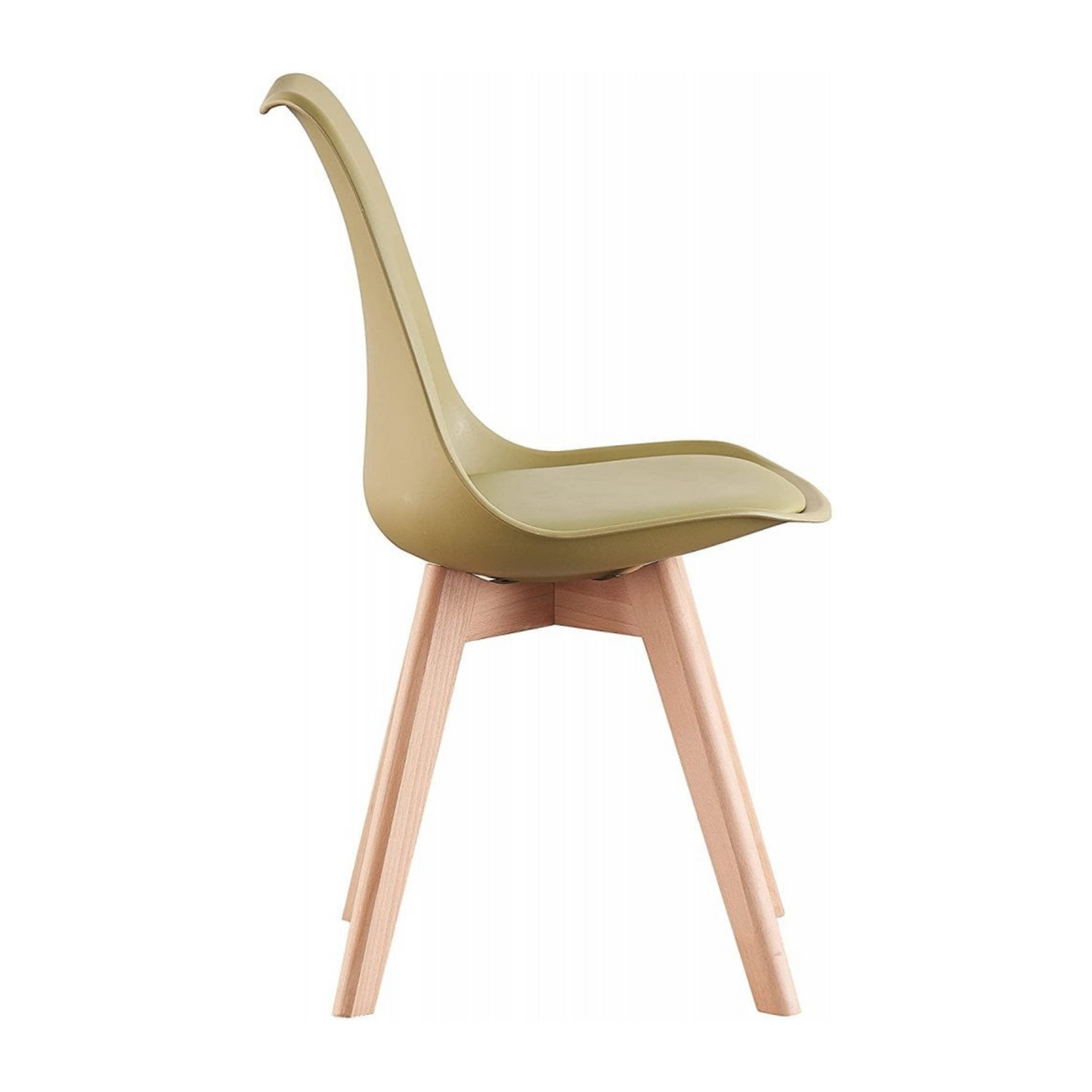 White Halo Dining Table & Set of 4 Lorenzo Jamie Tulip Dining Chairs with Padded Seat