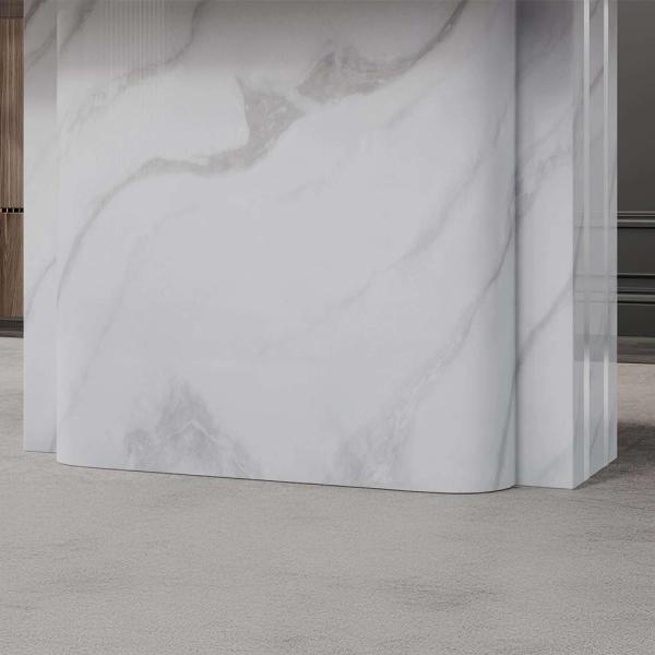 Valente engineered white marble dining table