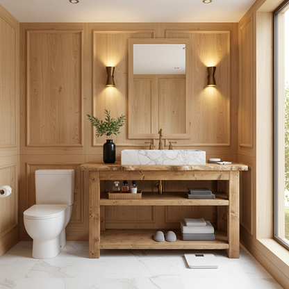 Venti Live Edge Vanity Solid Wood With Storage