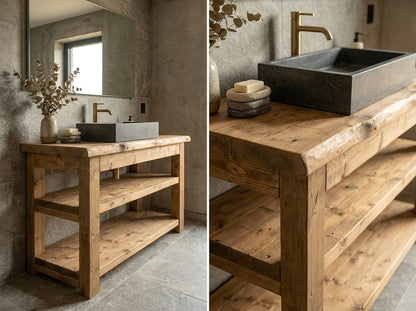 Venti Live Edge Vanity Solid Wood With Storage