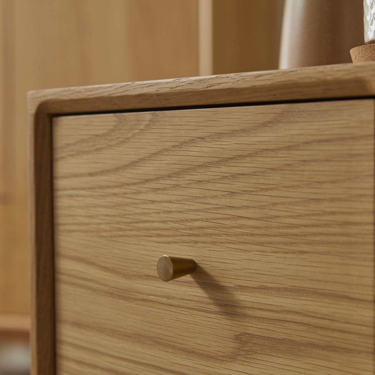 Wright Narrow Oak Bedside Table