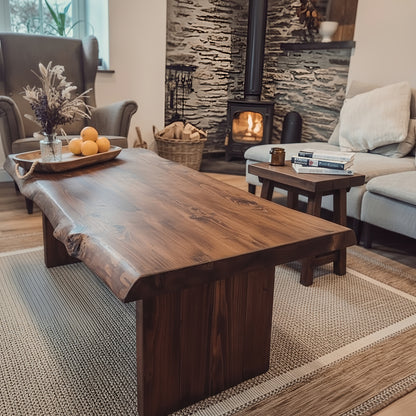 LINA Chunky Live / Waney Edge Coffee Table in Walnut Colour