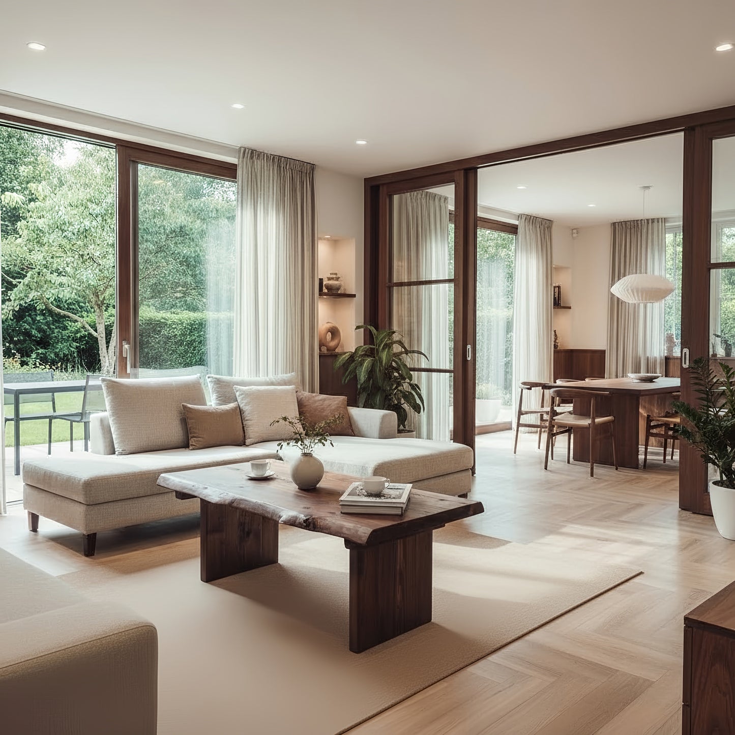 LINA Chunky Live / Waney Edge Coffee Table in Walnut Colour