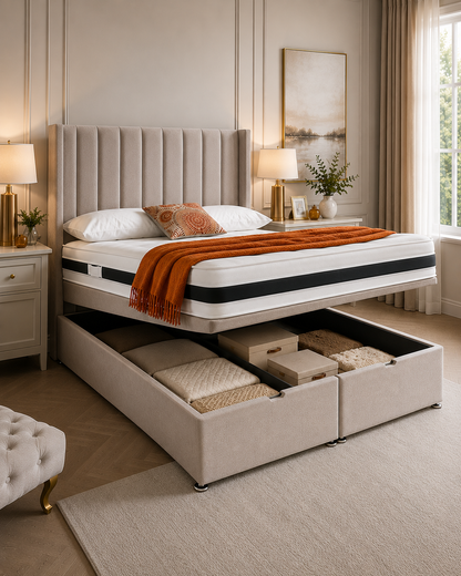 Modern upholstered Victoria divan bed