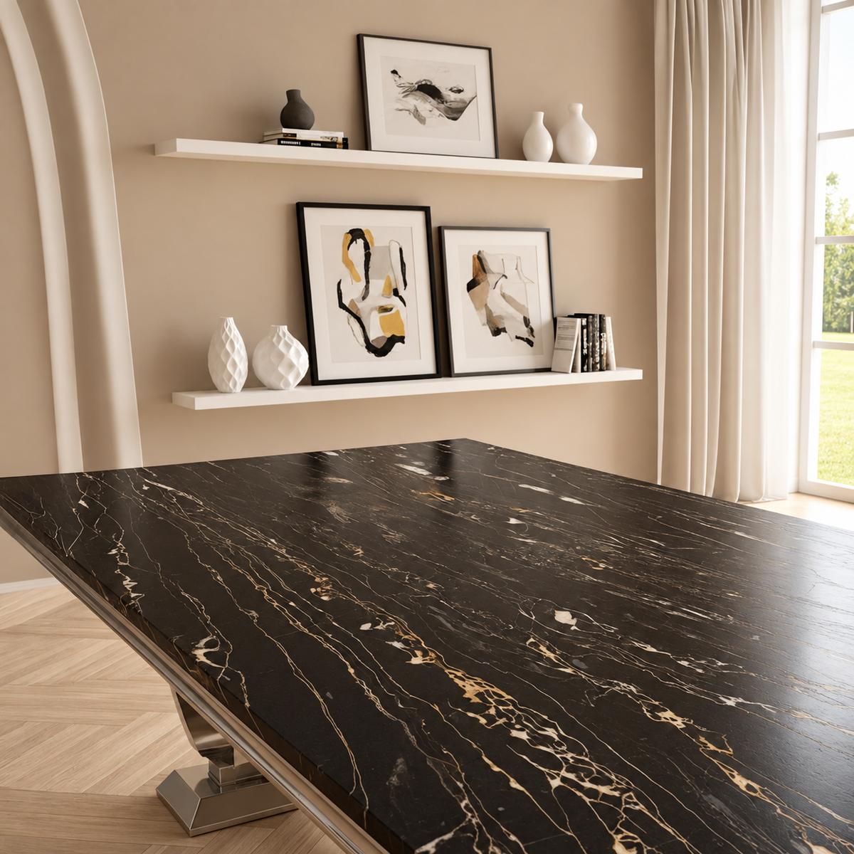 Luxury rectangular marble dining table