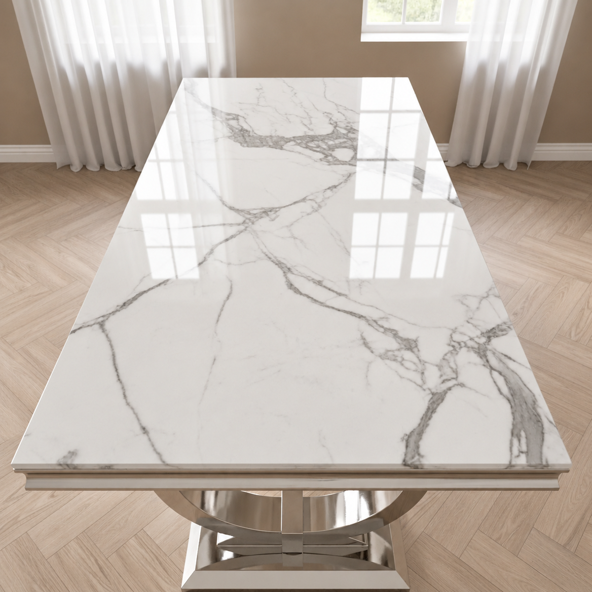 Ariona contemporary marble dining room table
