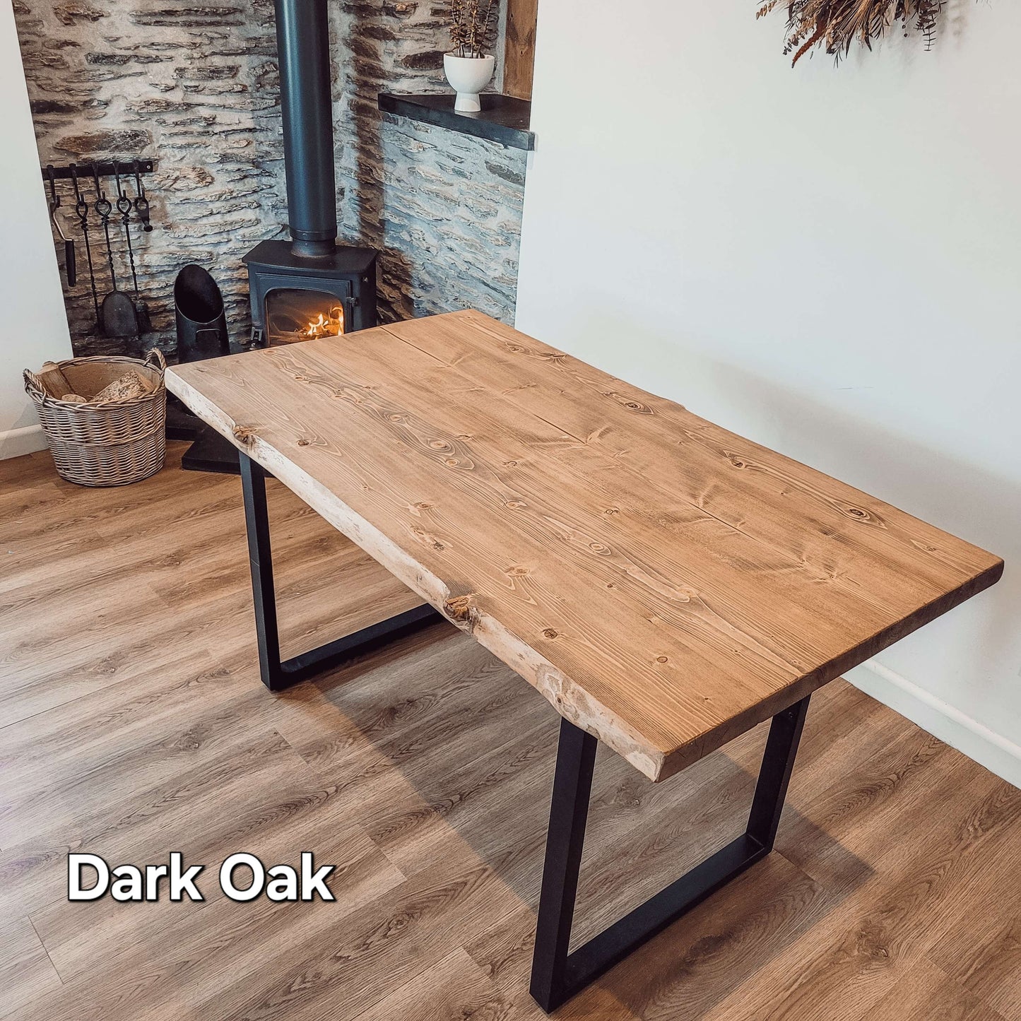 Live / Waney Edge Dining Table With 4 Types of Metal Legs