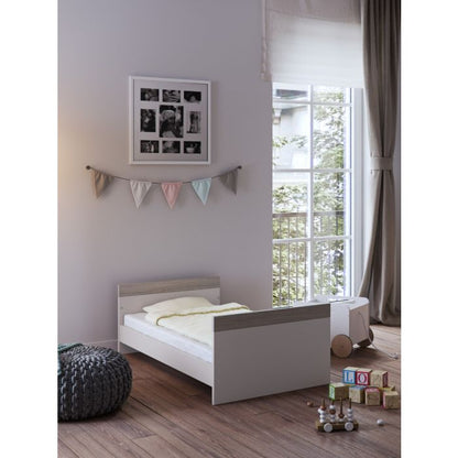 Little Acorns Burlington 3 Piece Nursery Furniture Set with Cot Bed, Dresser and Wardrobe - Cashmere & Grey Ash