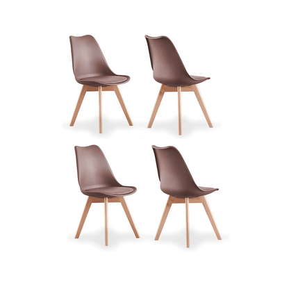 Black Halo Dining Table & Set of 4 Jamie Lorenzo Tulip chairs with Padded Seat