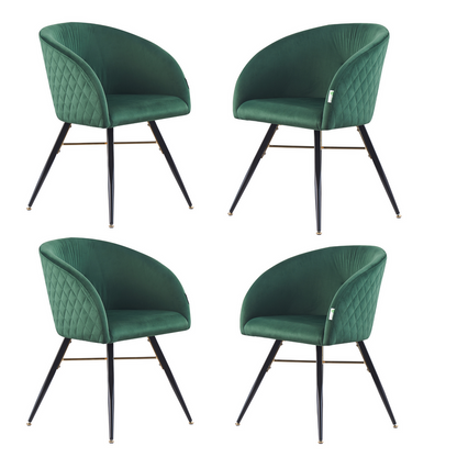 Vittorio LUX Velvet Dining Chair with Metal Legs - Perfect for Dining Room Living Room