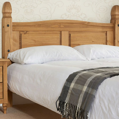 Single 3 FT Corona High Foot End Waxed Solid Pine Wooden Bed