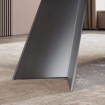 Luxury engineered marble dining table with angled base