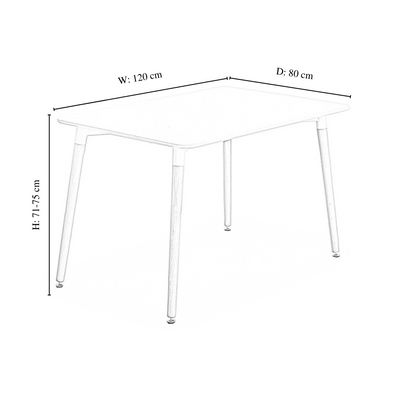Lucia Halo Dining Set, a Table and Chairs Set of 4, White/Grey
