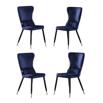 New York LUX Velvet Dining Chair with Metal Legs - Scandinavian Inspired