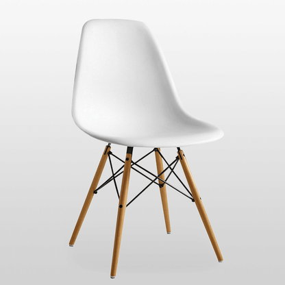 Halo Dining Table and Ghost Chair Set for 4 - Eiffel Plastic Chairs and a Rectangle Dining Table