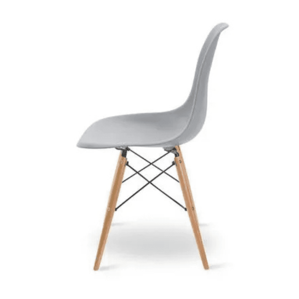 Halo Dining Table and Ghost Chair Set for 4 - Eiffel Plastic Chairs and a Rectangle Dining Table