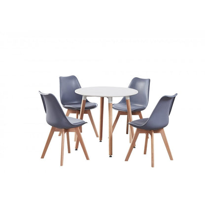 Jamie Halo Round Dining Table Set with 4 Chairs