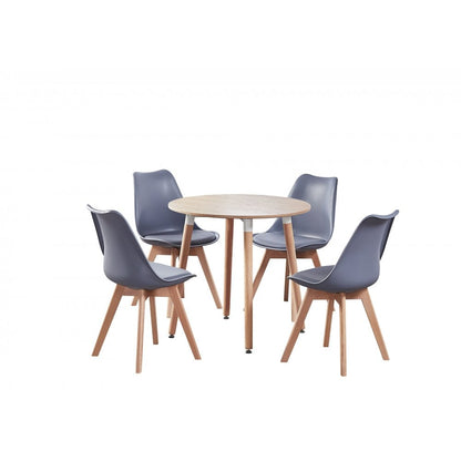 Jamie Halo Round Dining Table Set with 4 Chairs
