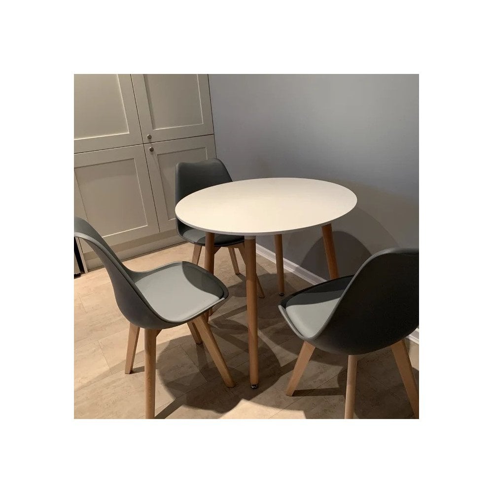 Jamie Halo Round Dining Table Set with 4 Chairs